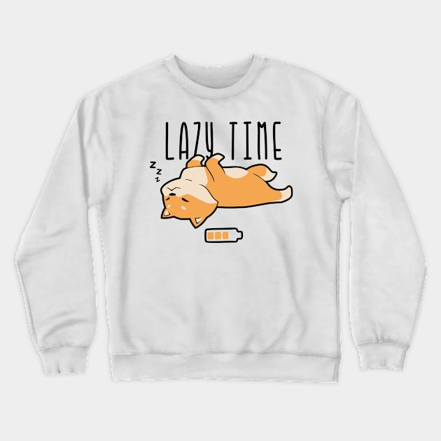 Lazy time shiba inu Crewneck Sweatshirt by tkzgraphic